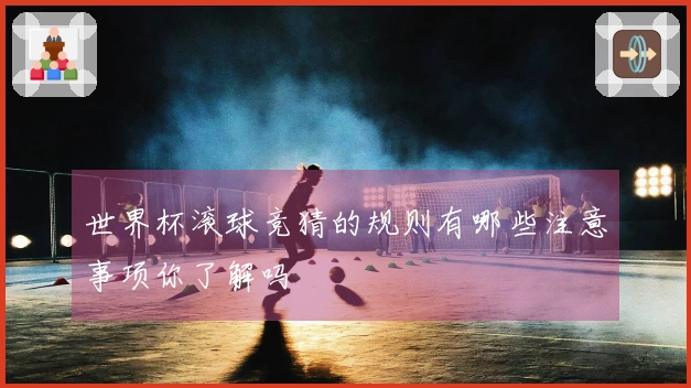 世界杯滚球竞猜的规则有哪些注意事项你了解吗